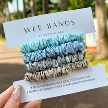 Load image into Gallery viewer, 100% Pure Mulberry Silk Hair Scrunchies - Coastal Chic