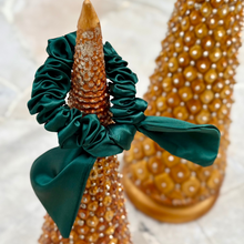 Load image into Gallery viewer, Wee Bands Silk Bow Scrunchies - Emerald