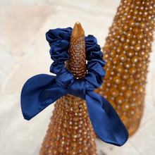 Load image into Gallery viewer, Wee Bands Silk Bow Scrunchies - Navy