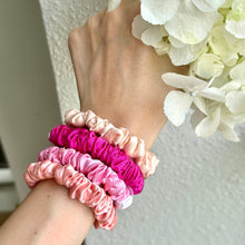Load image into Gallery viewer, 100% Pure Mulberry Silk Hair Scrunchies - Watermelon Sugar Collection
