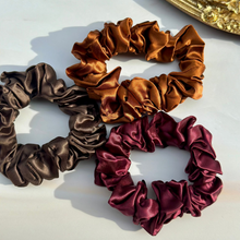 Load image into Gallery viewer, 100% Pure Mulberry Silk Scrunchies - Autumn Leaves