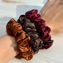 Load image into Gallery viewer, 100% Pure Mulberry Silk Scrunchies - Autumn Leaves
