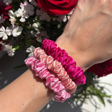 Load image into Gallery viewer, 100% Pure Mulberry Silk Hair Scrunchies -Love in Bloom Collection