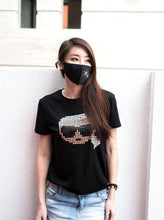 Load image into Gallery viewer, Rhinestone Bling Mask - Black