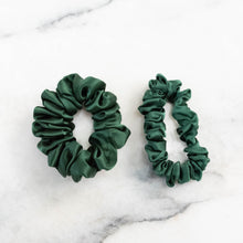 Load image into Gallery viewer, Luxe Pure Silk Hair Scrunchie - Emerald Green