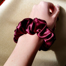 Load image into Gallery viewer, Luxe Pure Silk Hair Scrunchie - Wine
