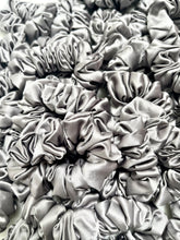 Load image into Gallery viewer, 100% Pure Mulberry Silk Hair Scrunchies - Metal Grey