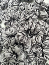 Load image into Gallery viewer, 100% Pure Mulberry Silk Hair Scrunchies - Metal Grey