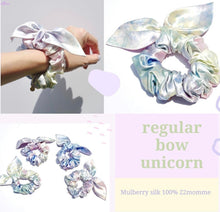 Load image into Gallery viewer, Luxe Pure Silk Hair Scrunchie - Unicorn Bunny