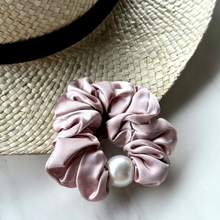 Load image into Gallery viewer, Wee Bands Large Pearl Silk Scrunchie - Gracious Rose
