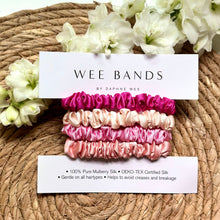 Load image into Gallery viewer, 100% Pure Mulberry Silk Hair Scrunchies - Watermelon Sugar Collection

