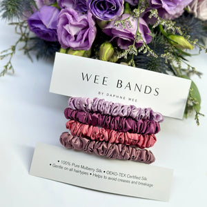 100% Pure Mulberry Silk Hair Scrunchies - Wildberry Collection