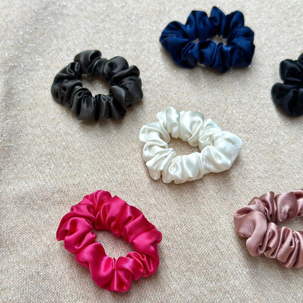 100% Pure Mulberry Silk Hair Scrunchies - Baby Ties