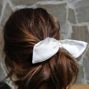 Wee Bands Silk Bow Scrunchies - Ivory