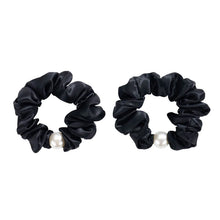 Load image into Gallery viewer, Wee Bands Large Pearl Silk Scrunchie - Black
