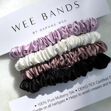 Load image into Gallery viewer, 100% Pure Mulberry Silk Hair Scrunchies - Purple Yam Collection
