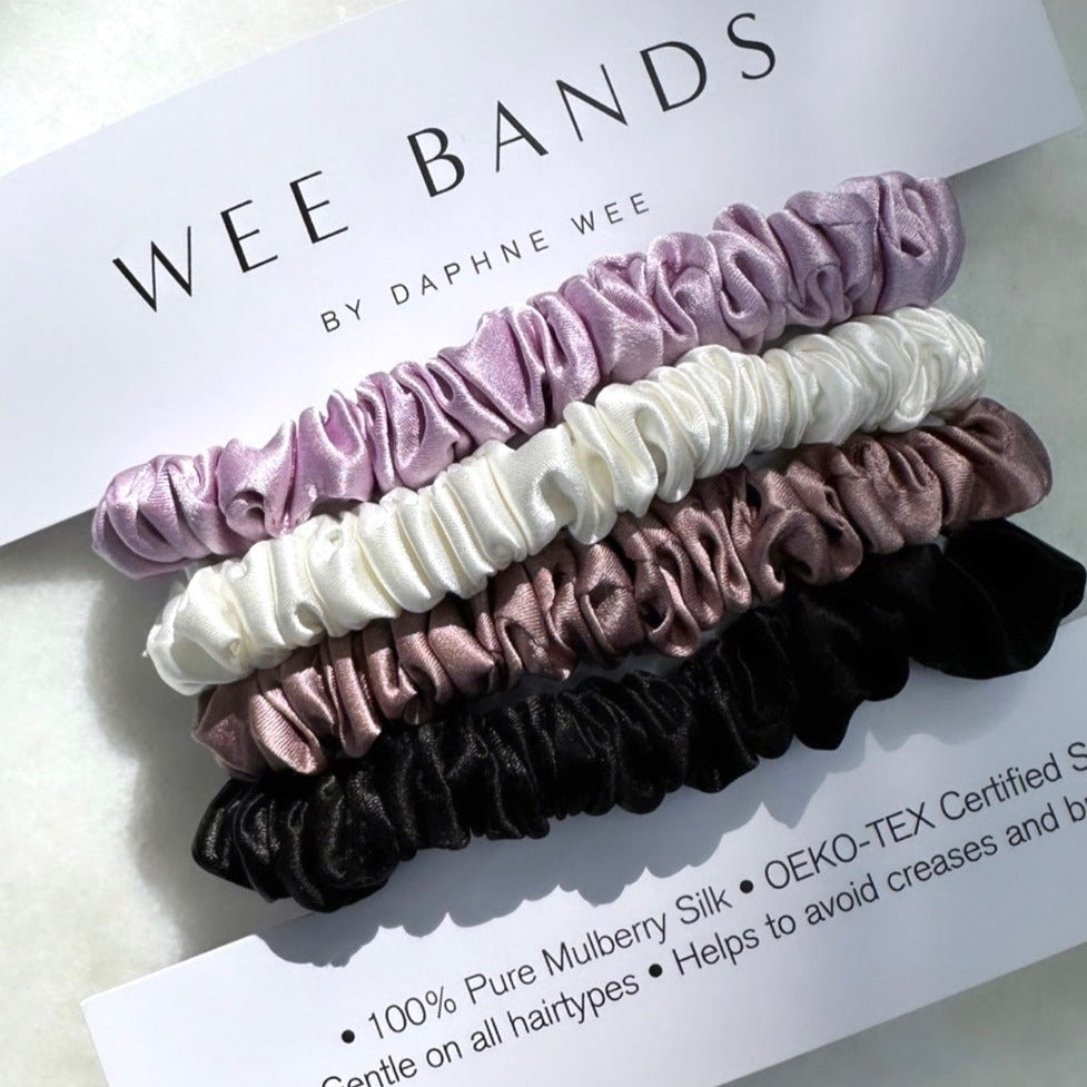 100% Pure Mulberry Silk Hair Scrunchies - Purple Yam Collection