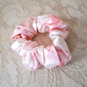 Luxe Pure Silk Hair Scrunchie - Rose Marble