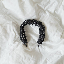 Load image into Gallery viewer, Wee Bands - Black Polka Fluffy Scrunchie Hairbands
