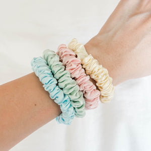 100% Pure Mulberry Silk Hair Scrunchies - Candyfloss Collection