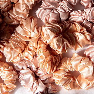 Luxe Pure Silk Hair Scrunchie - Coral Peach