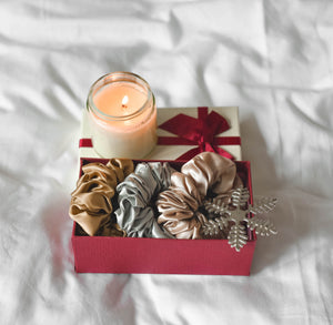 100% Pure Mulberry Silk Scrunchies - Star Anise (Bundle Gift Set)
