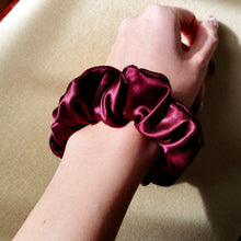 Load image into Gallery viewer, Luxe Pure Silk Hair Scrunchie - Wine
