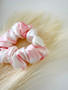 Luxe Pure Silk Hair Scrunchie - Rose Marble