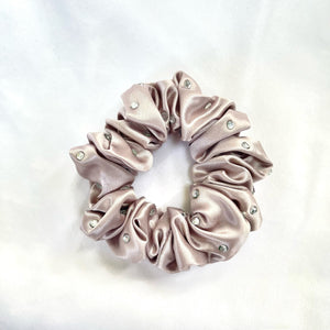 100% Pure Mulberry Silk Large Crystal Scrunchies