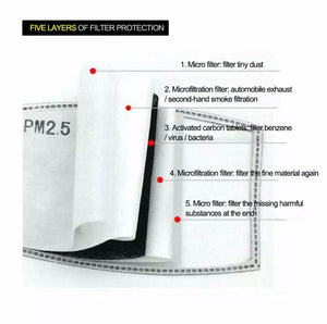 5-layer activated carbon PM 2.5 filter protection refill packs