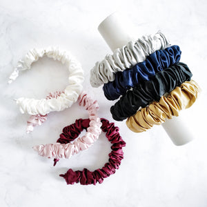 100% Pure Mulberry Silk Scrunchies Hairbands