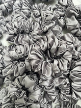 Load image into Gallery viewer, 100% Pure Mulberry Silk Hair Scrunchies - Metal Grey
