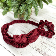 Load image into Gallery viewer, 100% Pure Mulberry Silk Knot Headband Scrunchie Set

