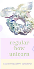 Load image into Gallery viewer, Luxe Pure Silk Hair Scrunchie - Unicorn Bunny
